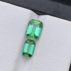 Bluish Green Natural Tourmaline Ring Loose Gemstones 2.50 Ct Cushion Cut Jewel