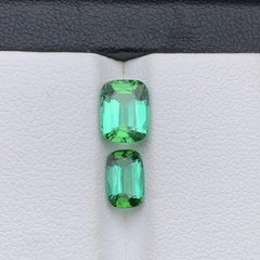 Bluish Green Natural Tourmaline Ring Loose Gemstones 2.50 Ct Cushion Cut Jewel