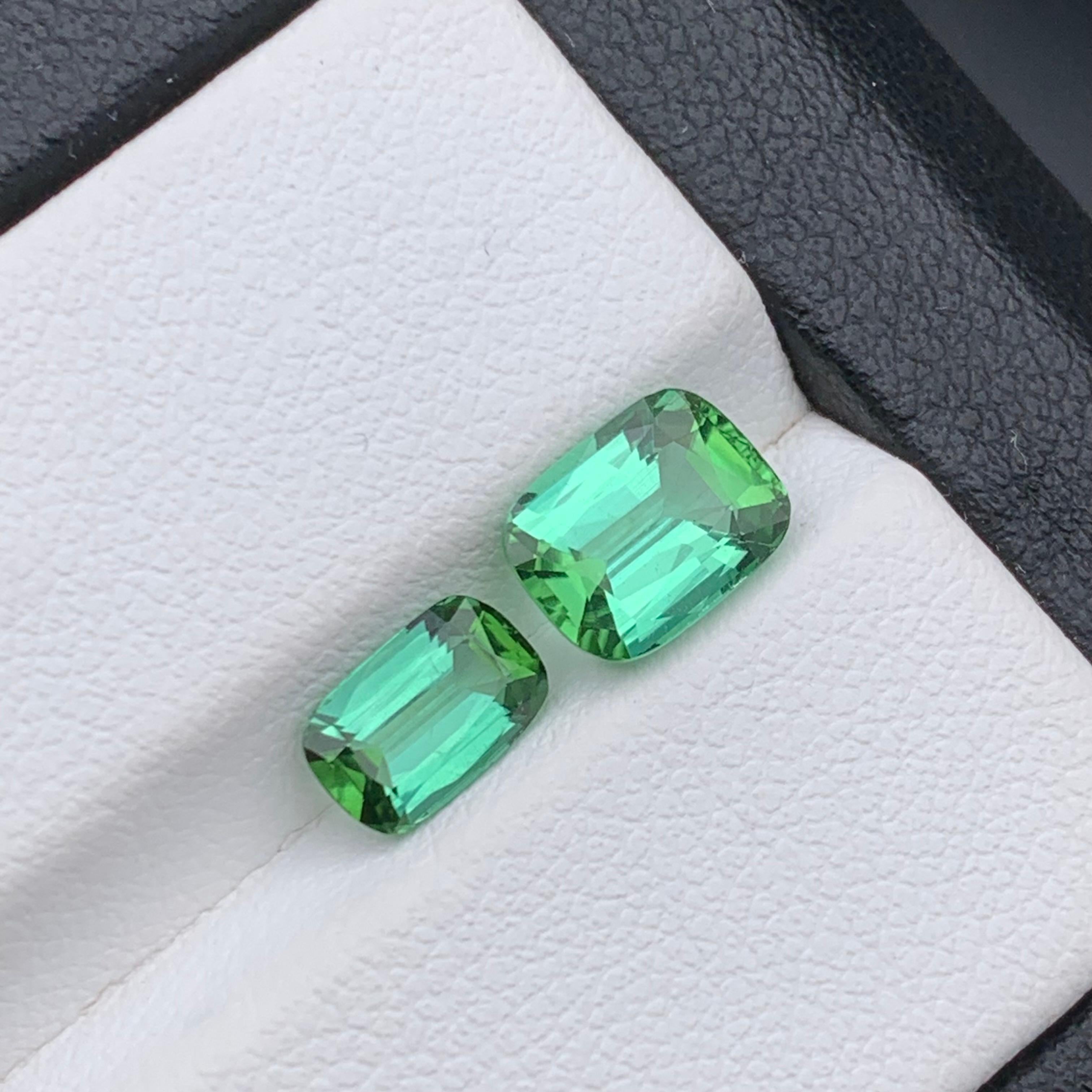 Bague en tourmaline naturelle vert bleuté, pierres précieuses non serties de 2,50 carats, taille coussin Neuf - En vente à Peshawar, PK