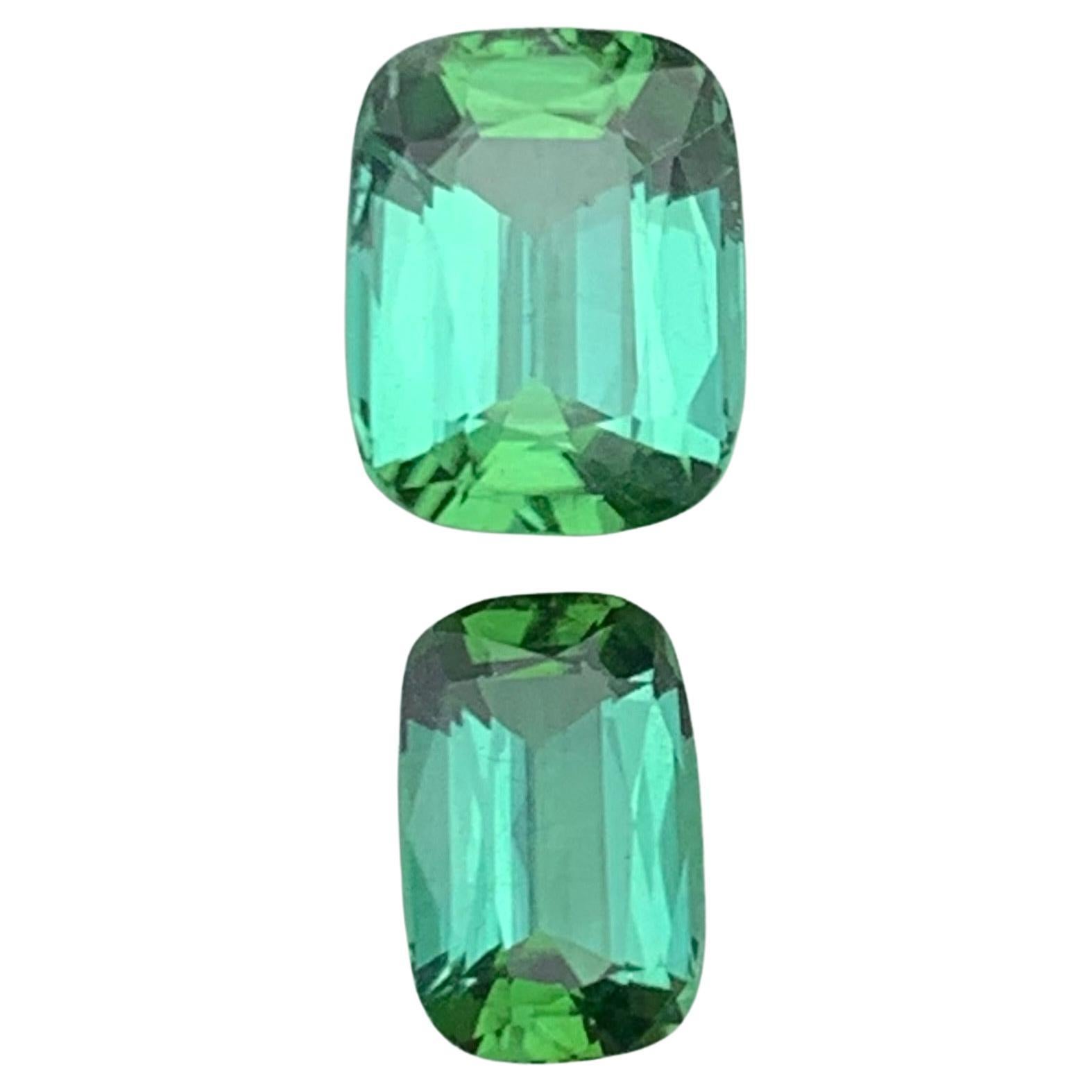 Bluish Green Natural Tourmaline Ring Loose Gemstones 2.50 Ct Cushion Cut Jewel