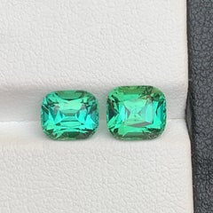 Bluish Green Natural Tourmaline Ring Loose Gemstones 3.50 Ct Cushion Cut-Jewelry