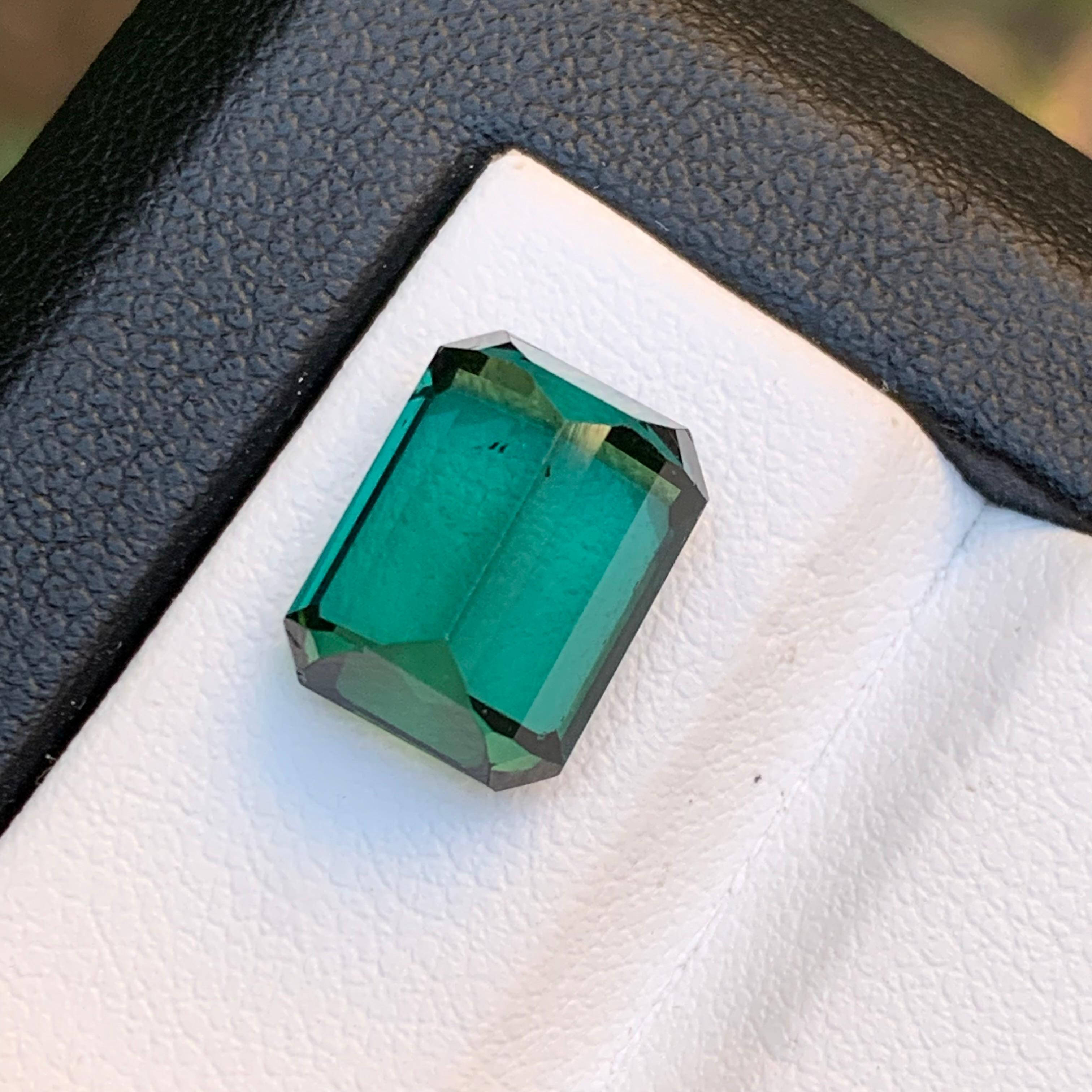 Colgante Anillo Turmalina Verde Azulada Natural Gema Suelta 6.50 Ct Talla Esmeralda en venta 5