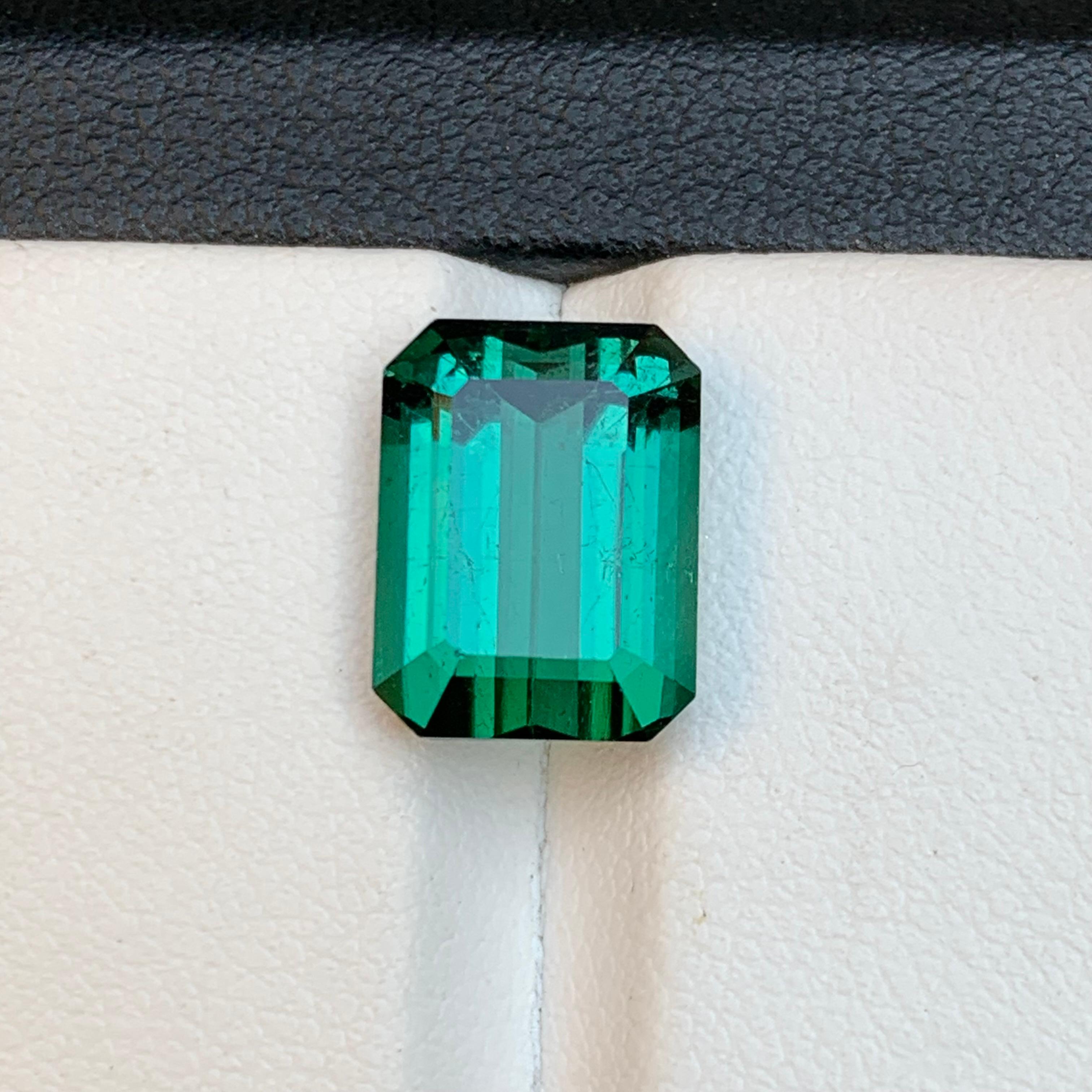 Colgante Anillo Turmalina Verde Azulada Natural Gema Suelta 6.50 Ct Talla Esmeralda Contemporáneo en venta