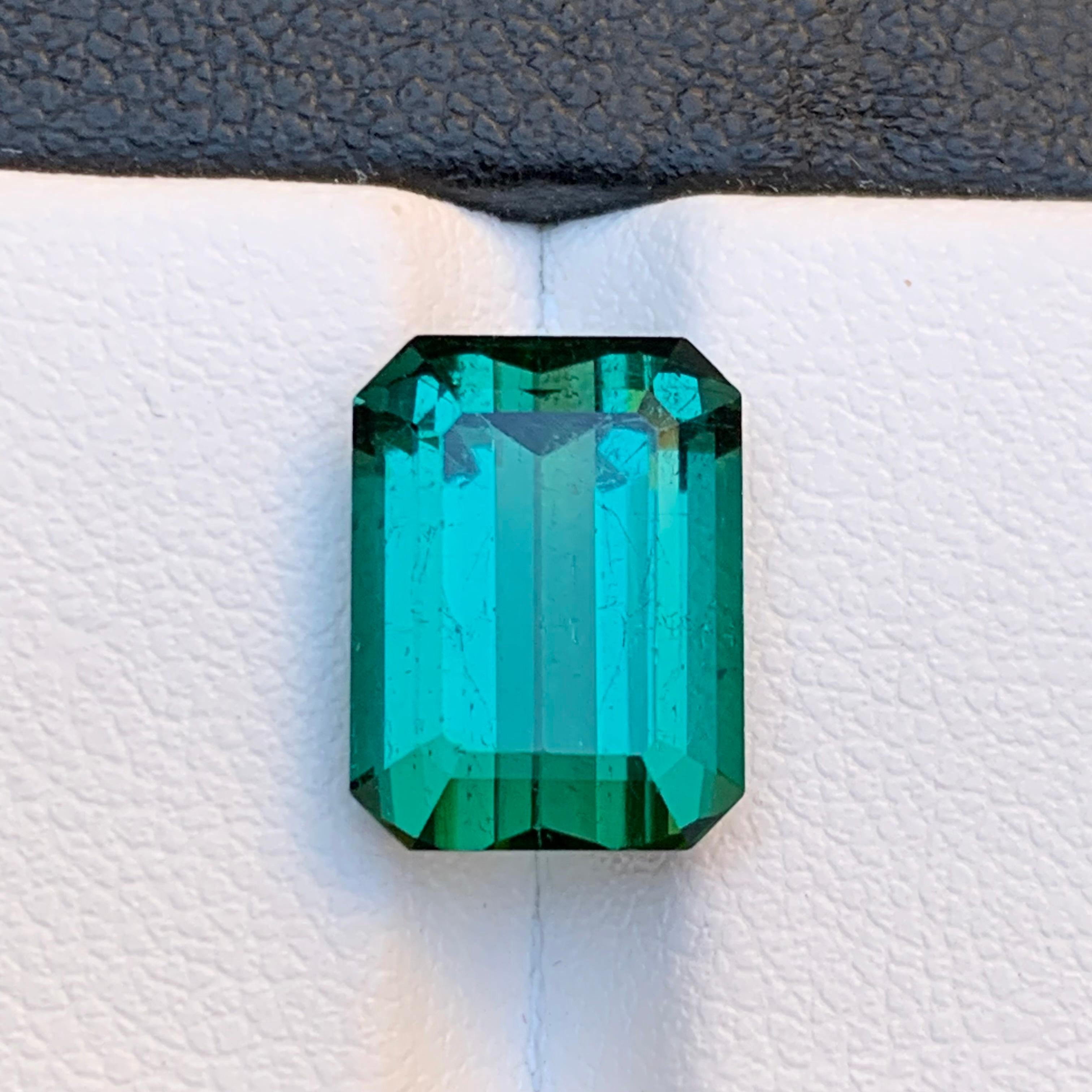 Colgante Anillo Turmalina Verde Azulada Natural Gema Suelta 6.50 Ct Talla Esmeralda Corte esmeralda en venta