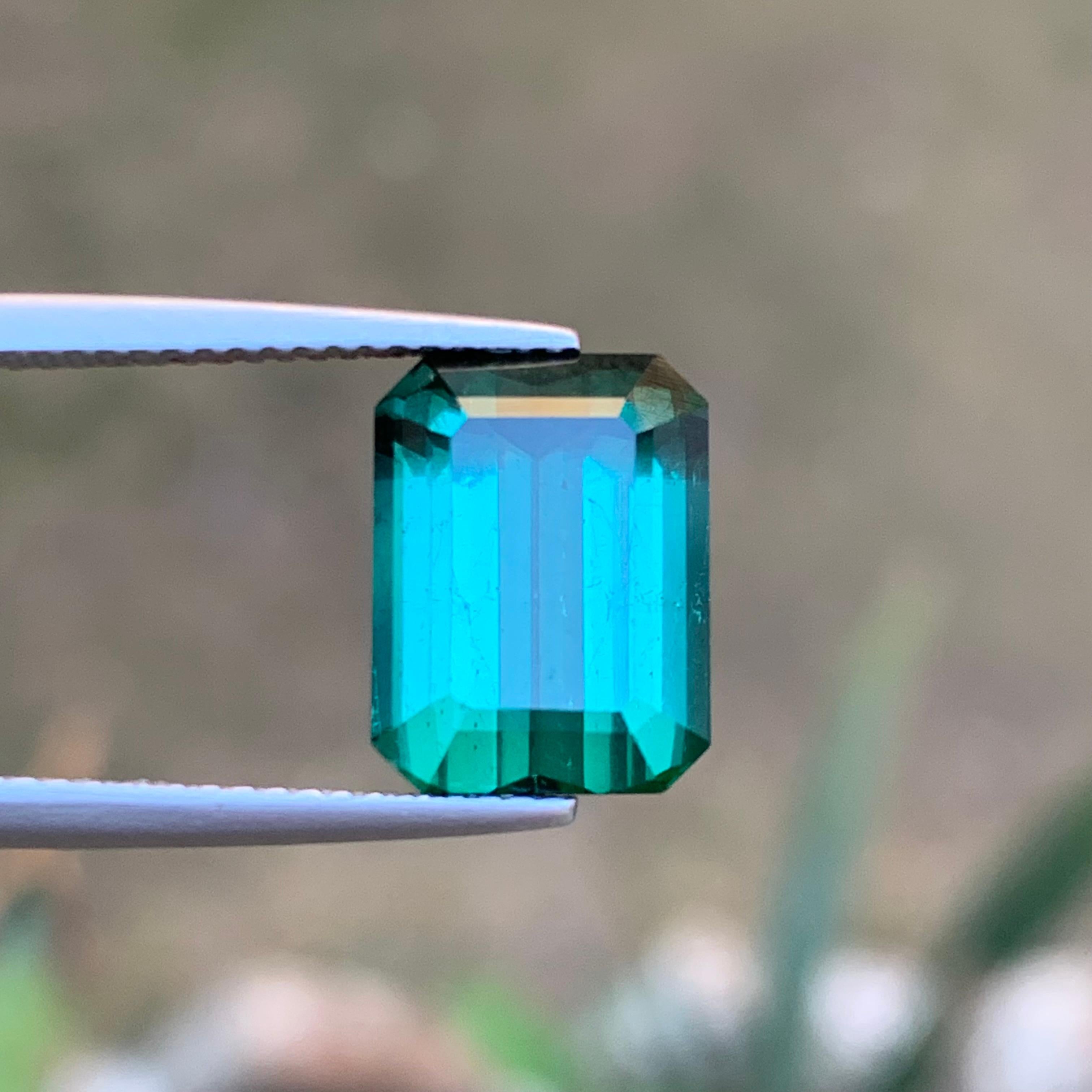 Colgante Anillo Turmalina Verde Azulada Natural Gema Suelta 6.50 Ct Talla Esmeralda en venta 2