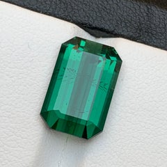 Bluish Green Natural Tourmaline Ring, Pendant Loose Gemstone 7.45 Ct Emerald Cut