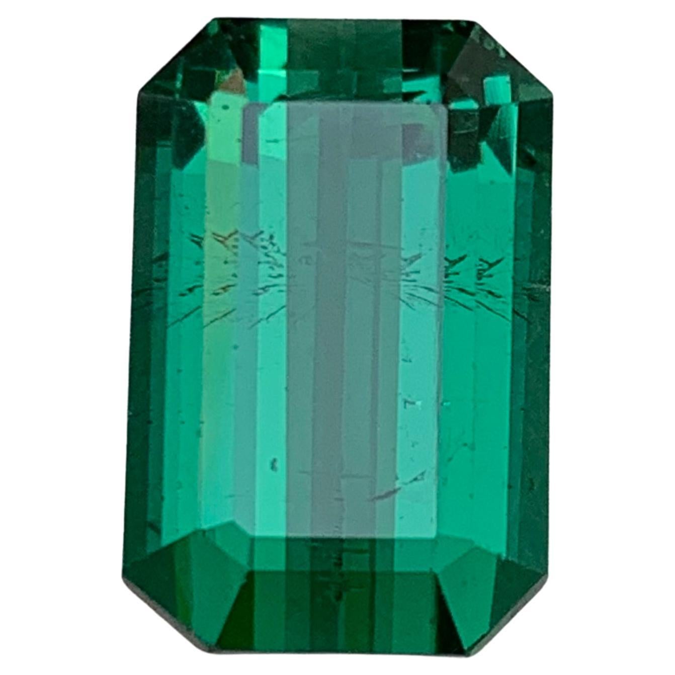 Turmalina natural verde azulada Anillo, Colgante Piedra suelta 7.45 ct Talla Esmeralda