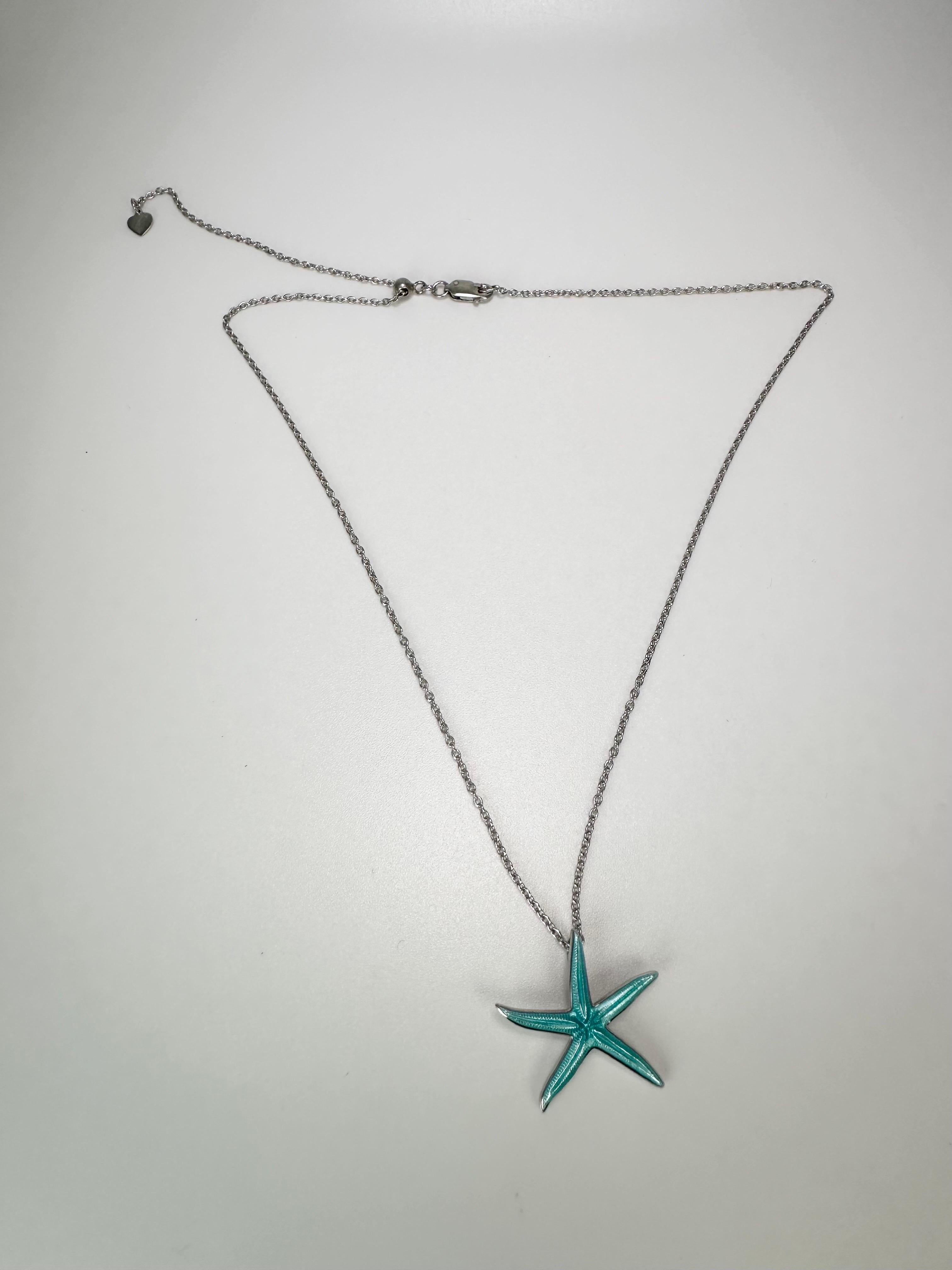 enameled starfish pendant