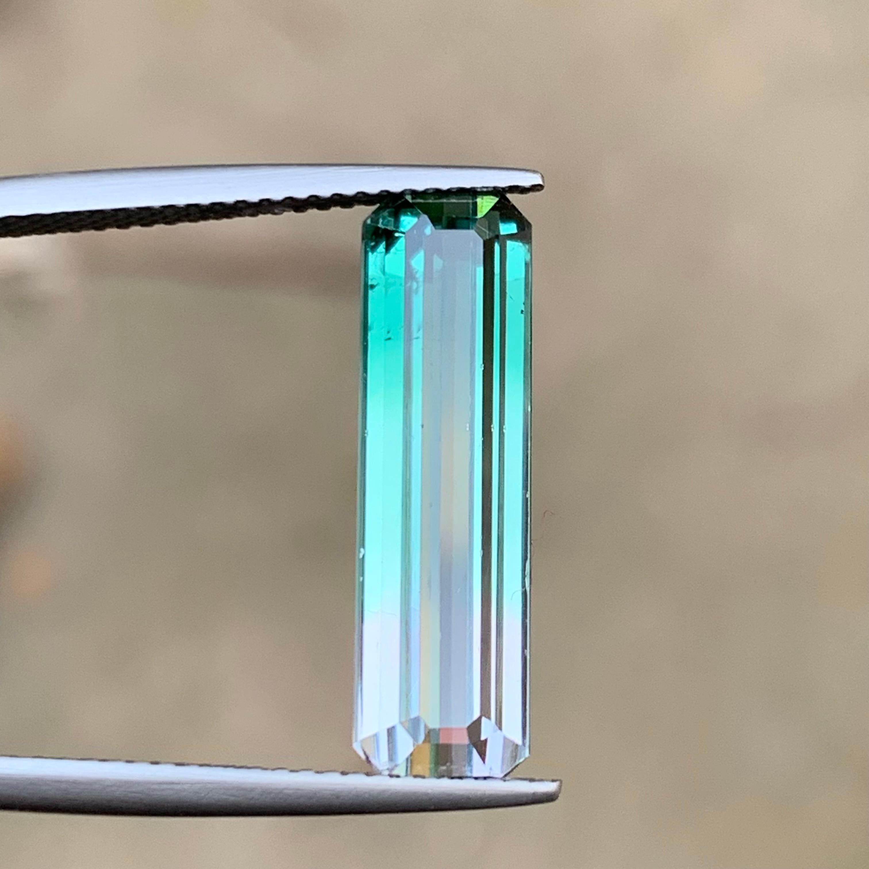 Bague en tourmaline bicolore vert bleuté à menthe pâle et rose doux, 7,60 carats en vente 5