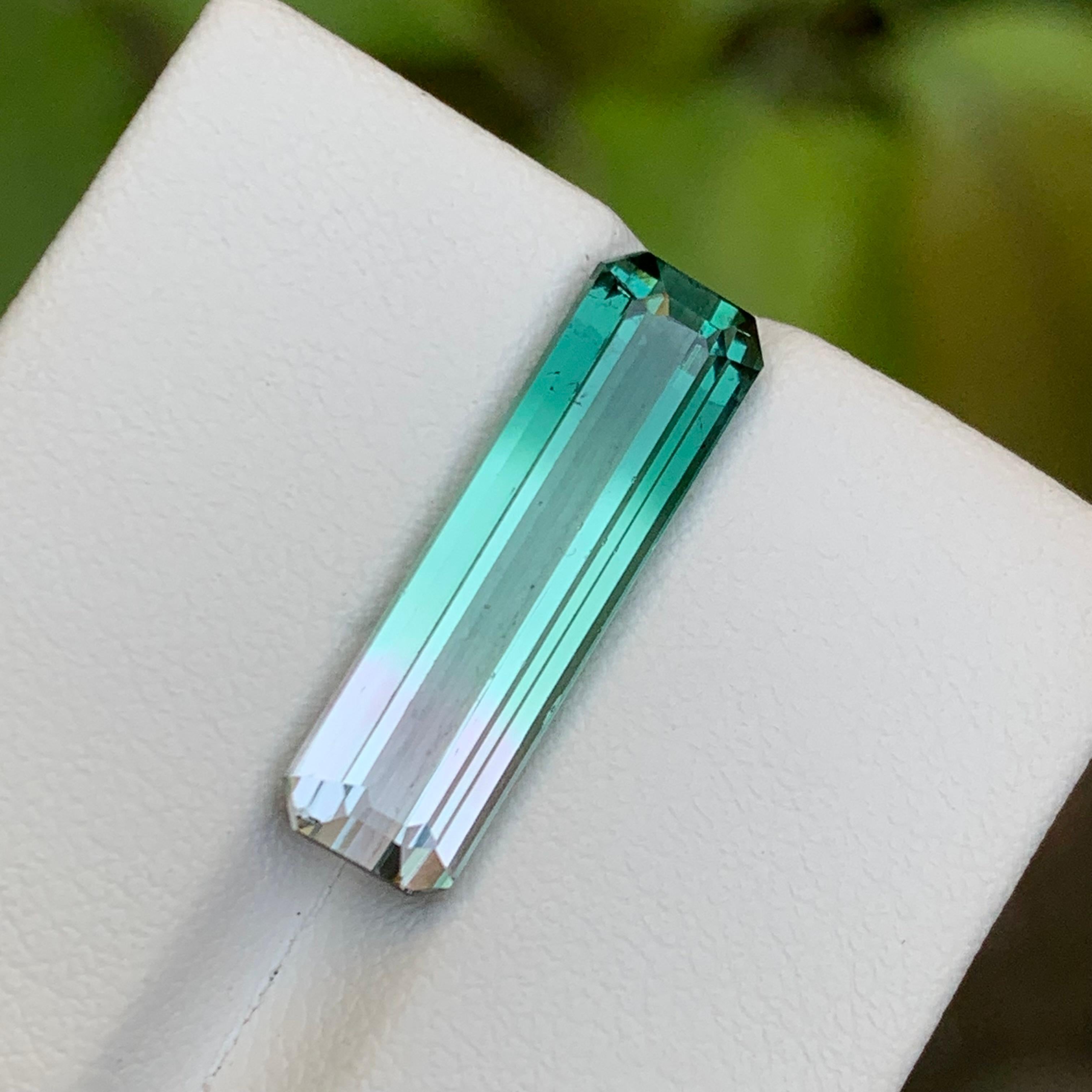 Bague en tourmaline bicolore vert bleuté à menthe pâle et rose doux, 7,60 carats en vente 7