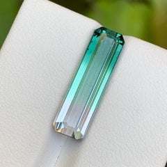 Bluish Green to Pale Mint & Soft Pink Bicolor Tourmaline Ring Gemstone 7.60 Ct