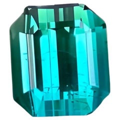 Bluish Green Tourmaline 1.30 carats Emerald Cut Natural Loose Afghani Gemstone