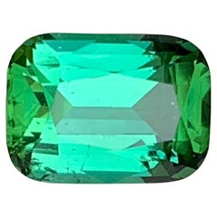 Bluish Green Tourmaline 2.25 Carat Cushion Cut Natural Loose Gemstone for Ring