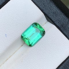 Bluish Green Tourmaline 3.00 Carat Cushion Cut Natural Loose Gemstone for Ring