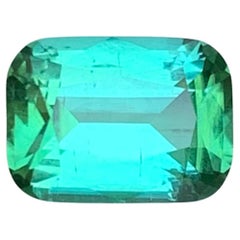 Bluish Green Tourmaline 3.00 Carat Cushion Cut Natural Loose Gemstone for Ring