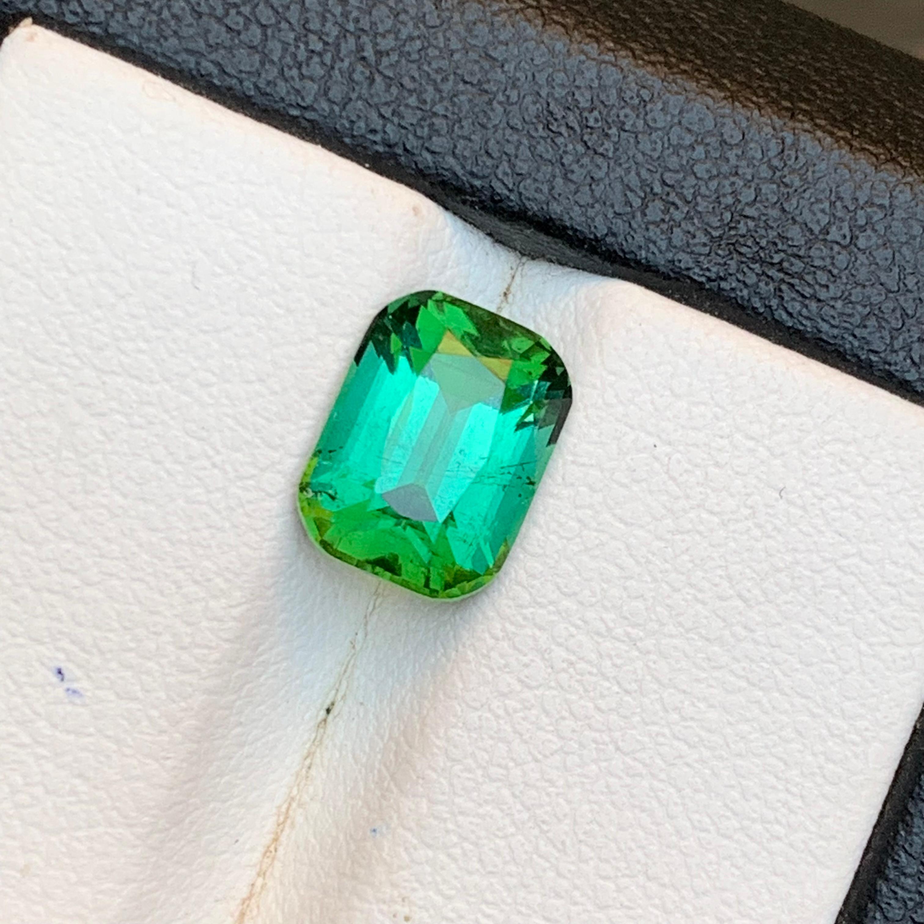 Taglio cuscino Tormalina verde bluastra da 3.04 carati con taglio a cuscino Gemma naturale sfusa per anello in vendita