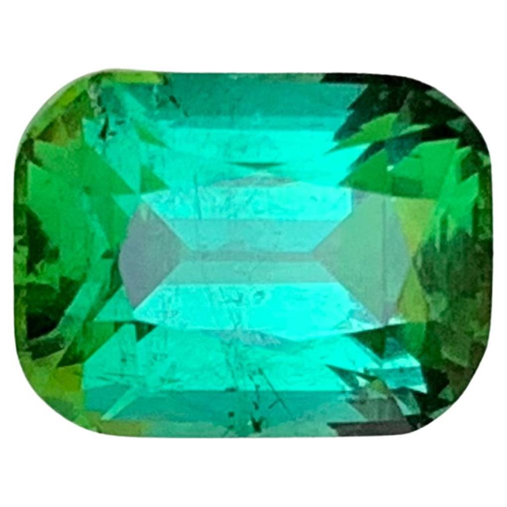 Bluish Green Tourmaline 3.04 Carat Cushion Cut Natural Loose Gemstone for Ring