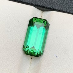 Tormalina verde bluastra da 4,56 carati con taglio smeraldo, gemma naturale sfusa per anello