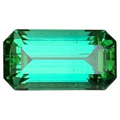 Bluish Green Tourmaline 4.56 Carat Emerald Cut Natural Loose Gemstone for Ring