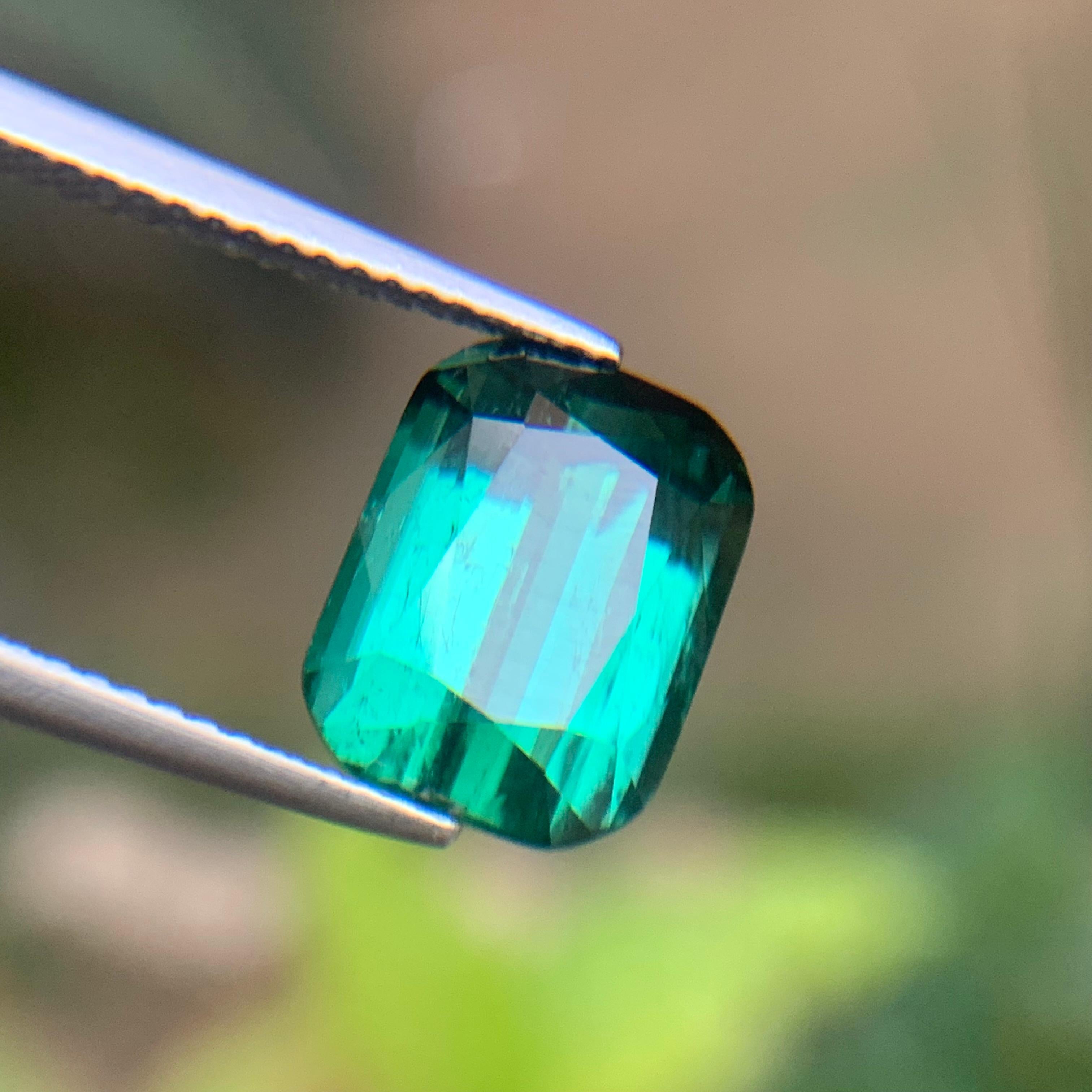 Tourmaline verte bleuâtre 5.45 Ct Naturelle pierres précieuses en vrac taille coussin Ring-Jewelry en vente 5