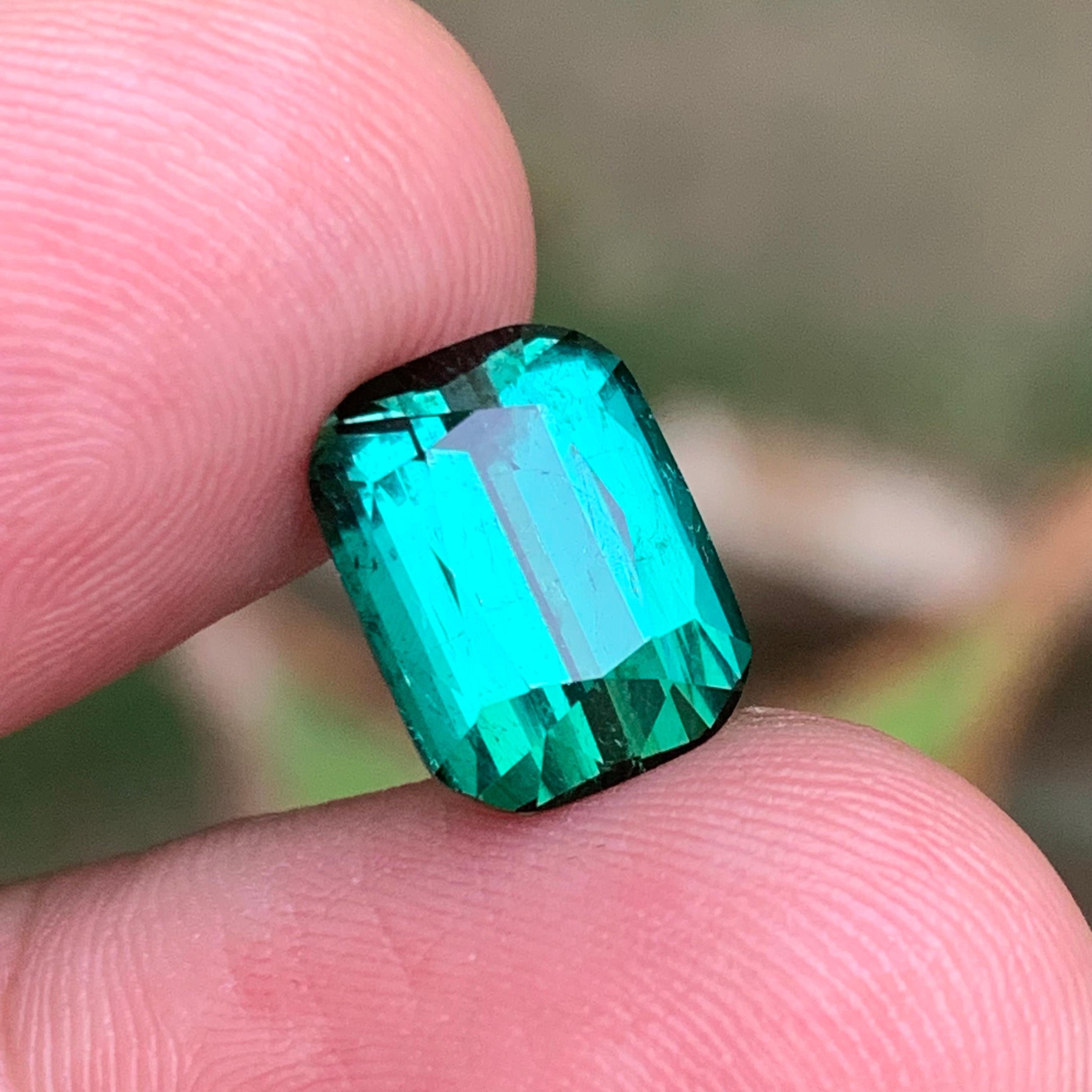 Tourmaline verte bleuâtre 5.45 Ct Naturelle pierres précieuses en vrac taille coussin Ring-Jewelry en vente 6