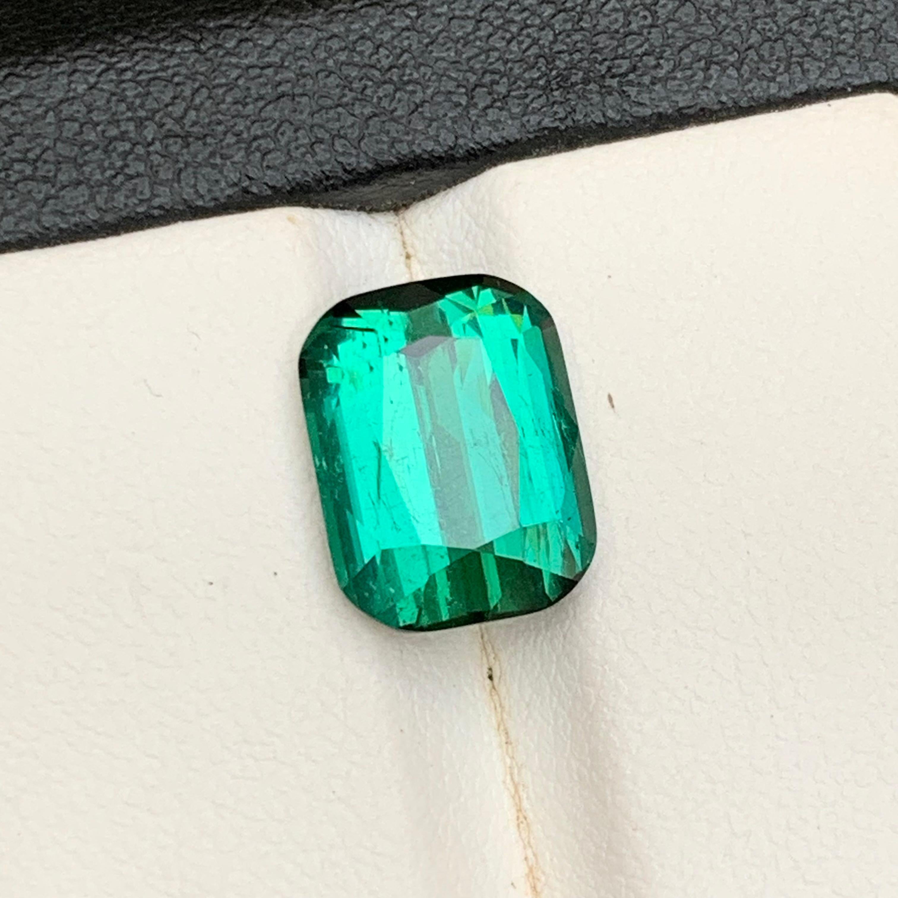 Tourmaline verte bleuâtre 5.45 Ct Naturelle pierres précieuses en vrac taille coussin Ring-Jewelry en vente 7