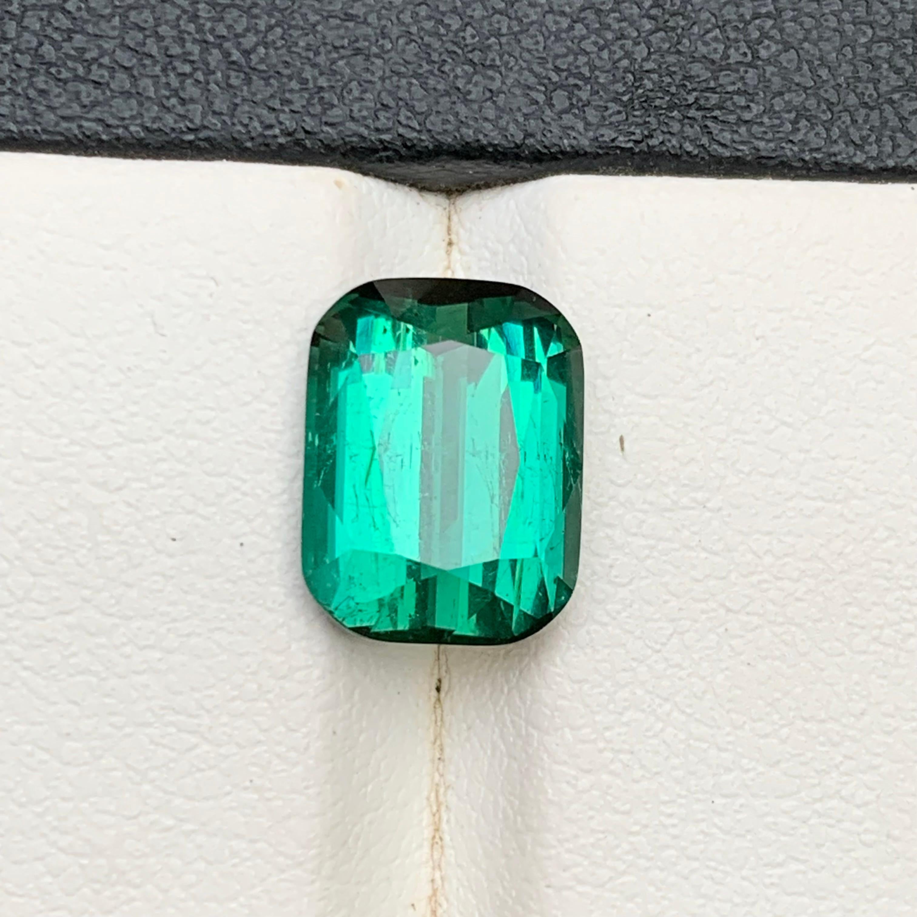 Tourmaline verte bleuâtre 5.45 Ct Naturelle pierres précieuses en vrac taille coussin Ring-Jewelry en vente 2