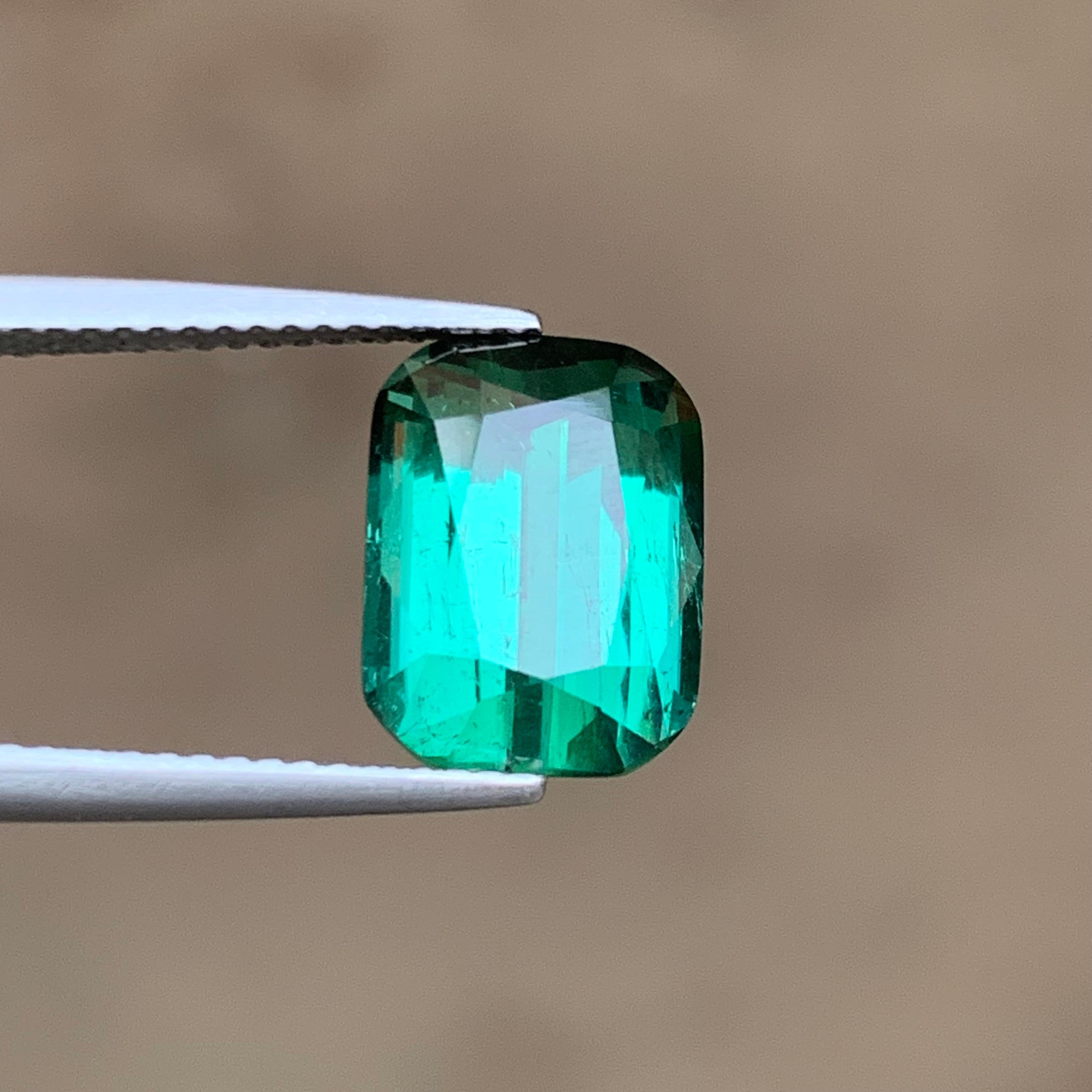 Tourmaline verte bleuâtre 5.45 Ct Naturelle pierres précieuses en vrac taille coussin Ring-Jewelry en vente 3