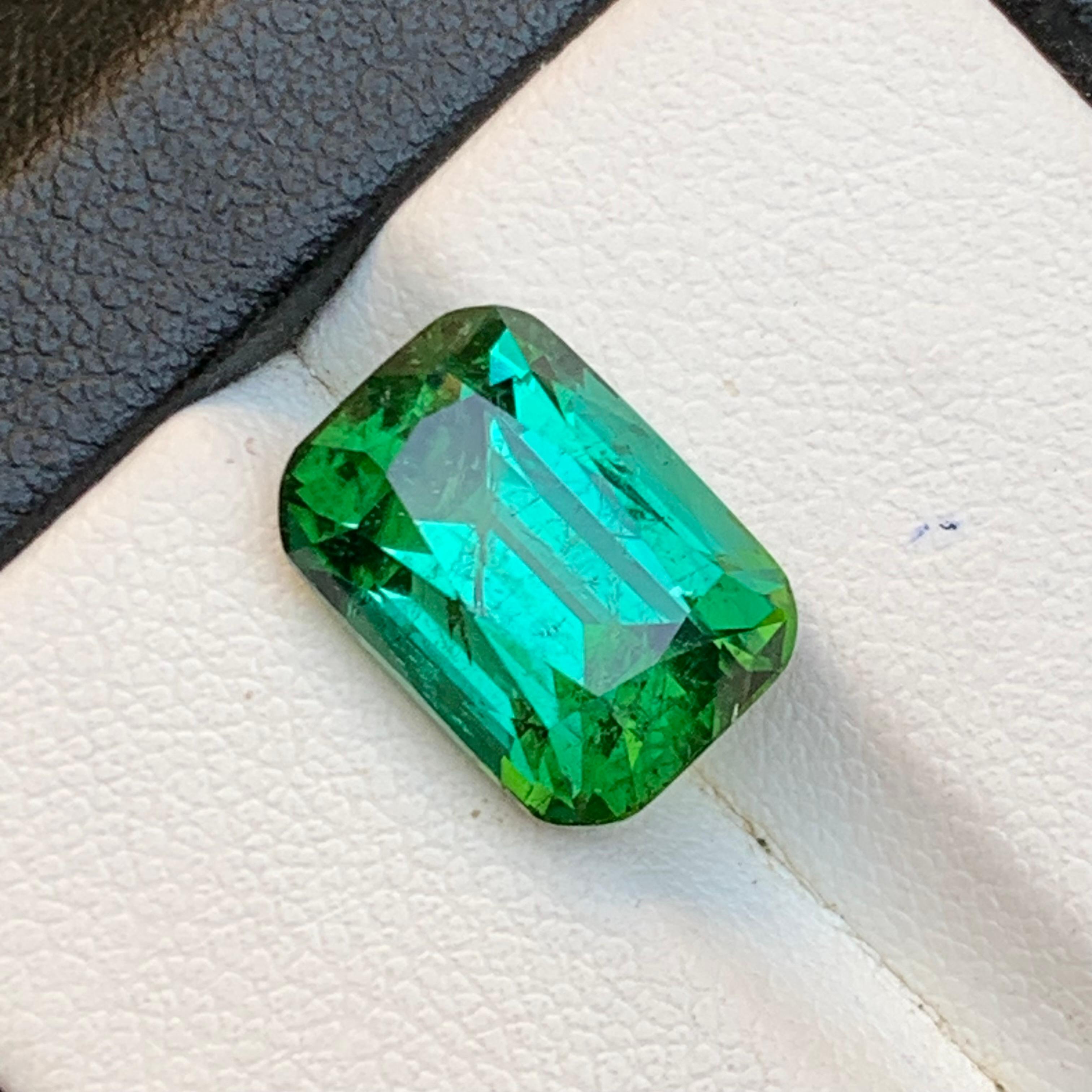 Bläulich grüner Turmalin 6,38 Karat Cushion-Schliff Natürlicher loser Edelstein für Ring im Angebot 5