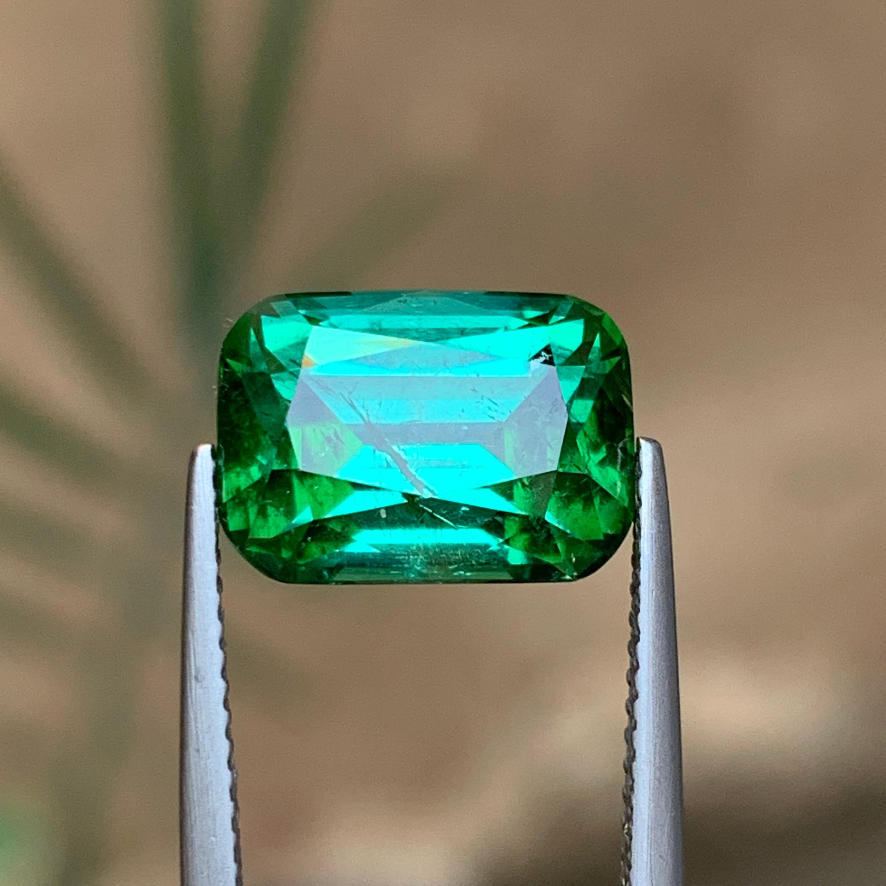 Bläulich grüner Turmalin 6,38 Karat Cushion-Schliff Natürlicher loser Edelstein für Ring im Angebot 7