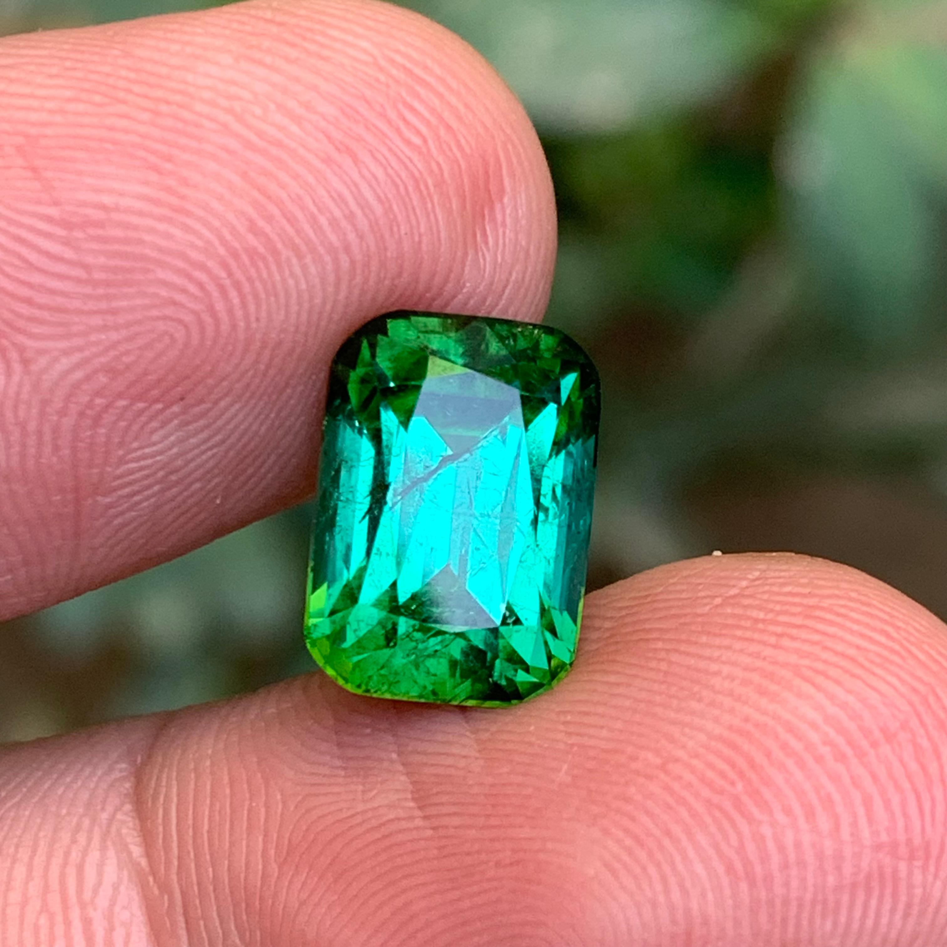 Bläulich grüner Turmalin 6,38 Karat Cushion-Schliff Natürlicher loser Edelstein für Ring im Angebot 3