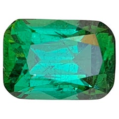 Bluish Green Tourmaline 6.38 Carat Cushion Cut Natural Loose Gemstone for Ring