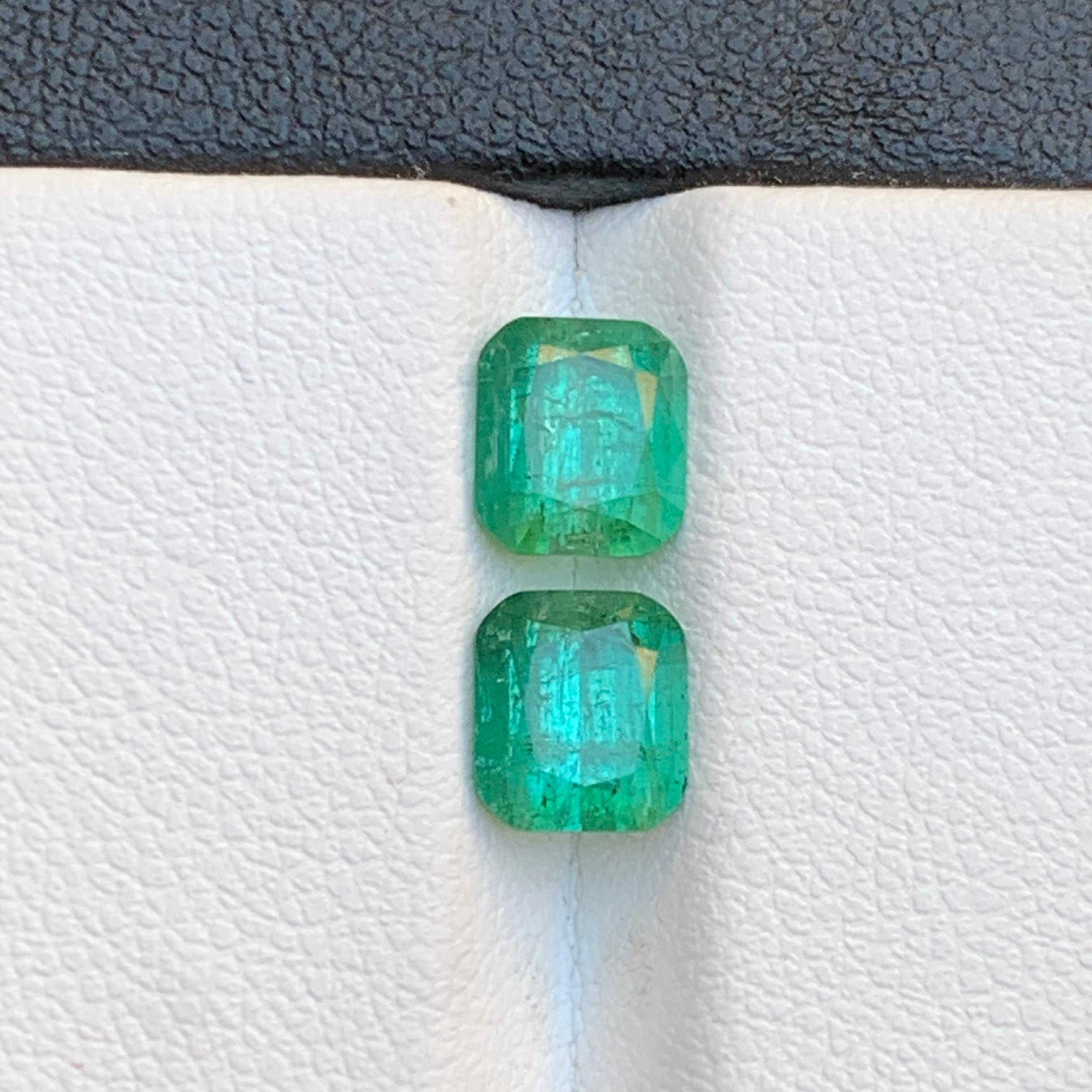 Bluish Hue Green Natural Tourmaline Earring Loose Gemstones Pair 3.05 Ct-Jewelry For Sale 4