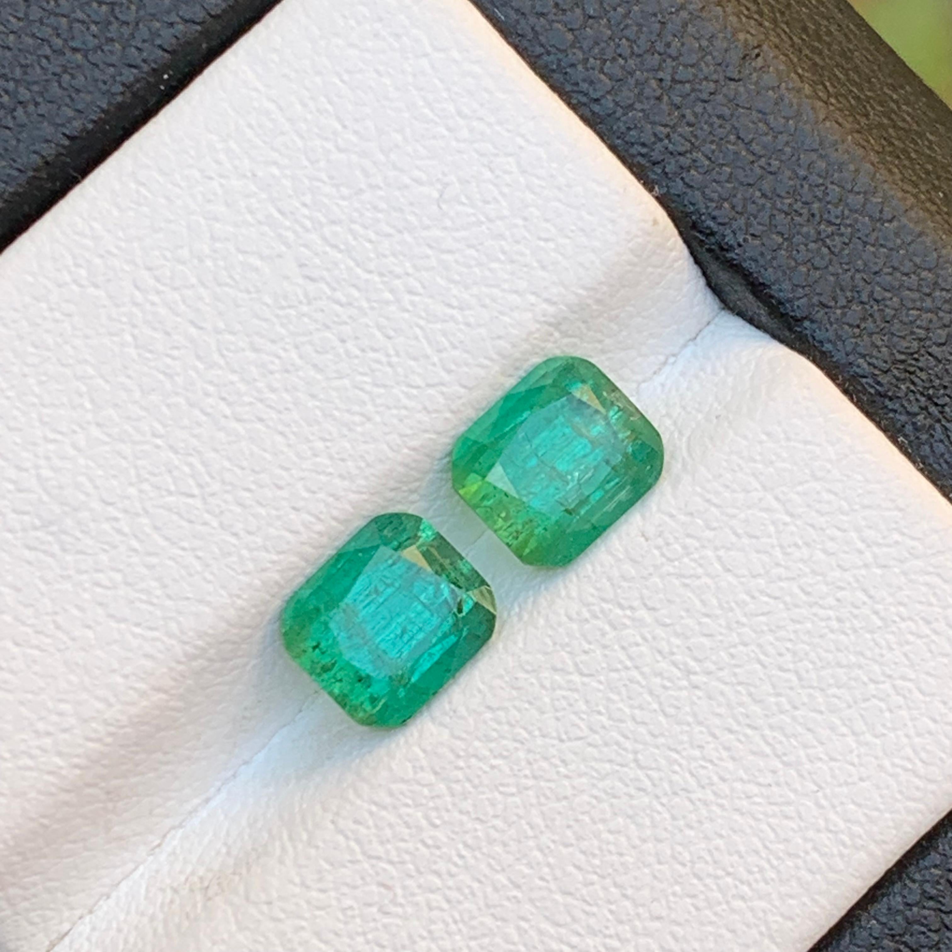Bluish Hue Green Natural Tourmaline Earring Loose Gemstones Pair 3.05 Ct-Jewelry For Sale 5
