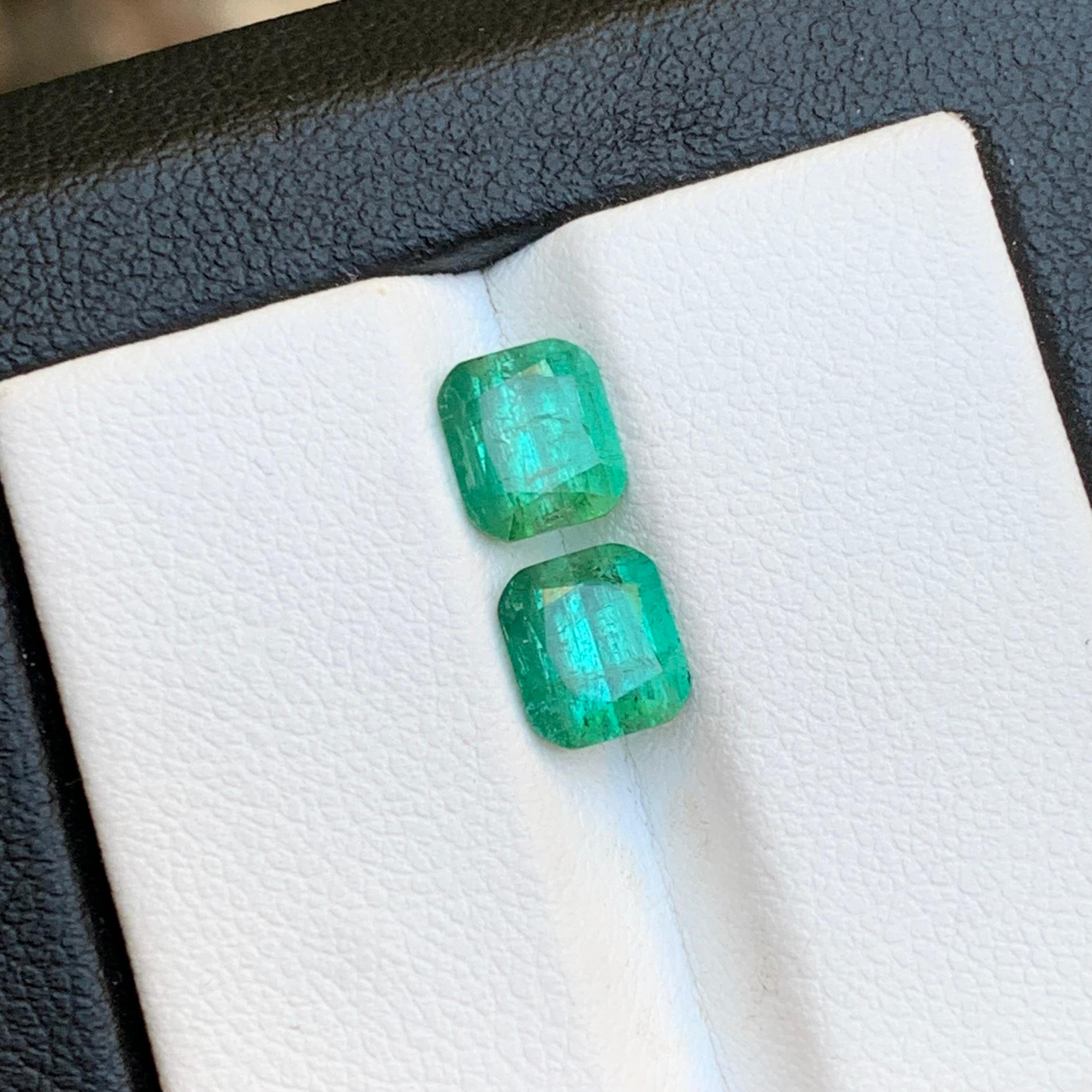 Bluish Hue Green Natural Tourmaline Earring Loose Gemstones Pair 3.05 Ct-Jewelry For Sale 6