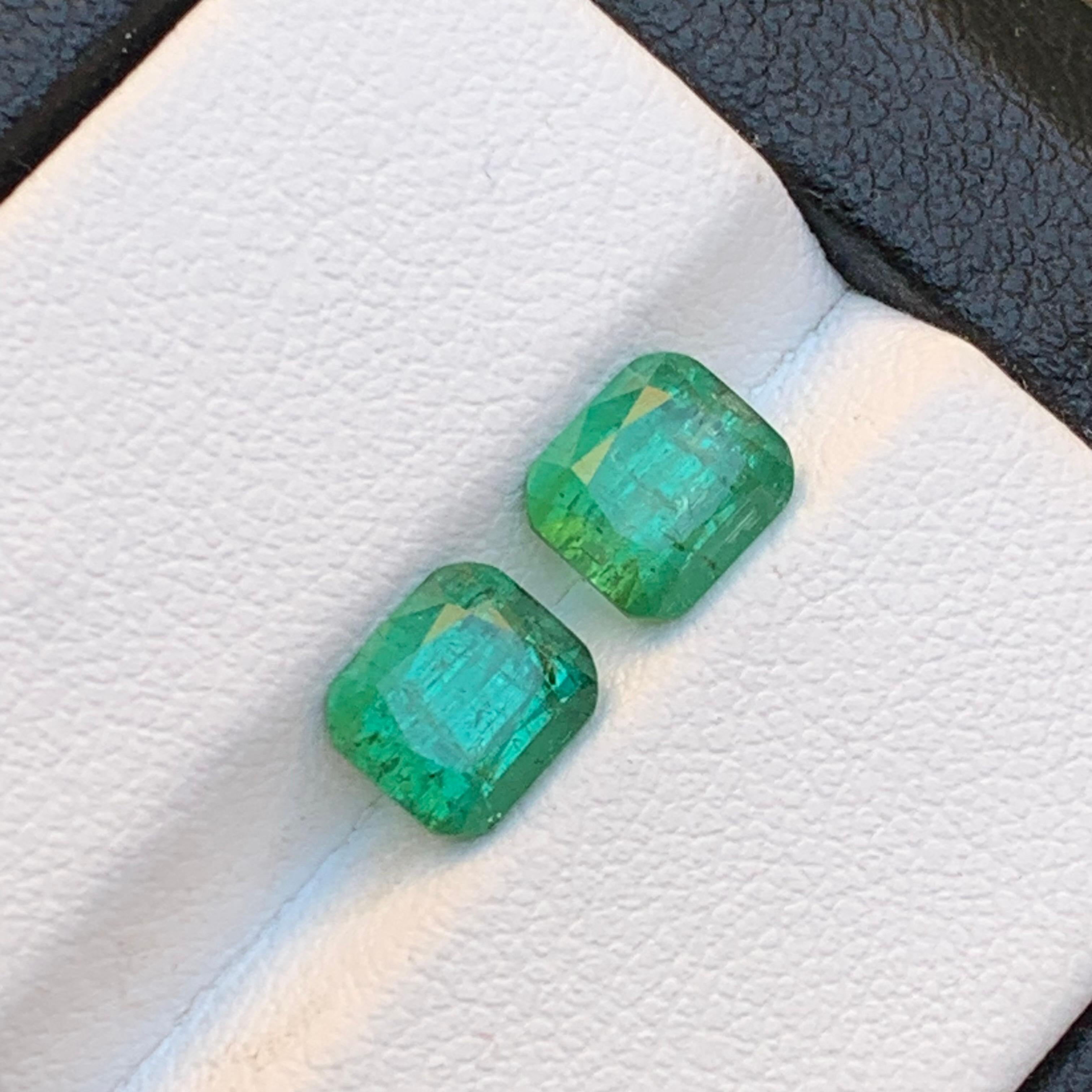 Bluish Hue Green Natural Tourmaline Loose Gemstones Perfect Pair Set for Ring, Earrings, or any other Jewelry Setting Cushion Cut from Kunar, Afghanistan!!

💎 GEMSTONE TYPE: Tourmaline 
⚖️ WEIGHT: 3.05 Carat
🪚 SHAPE & CUT: Cushion Cut
📏 SIZE