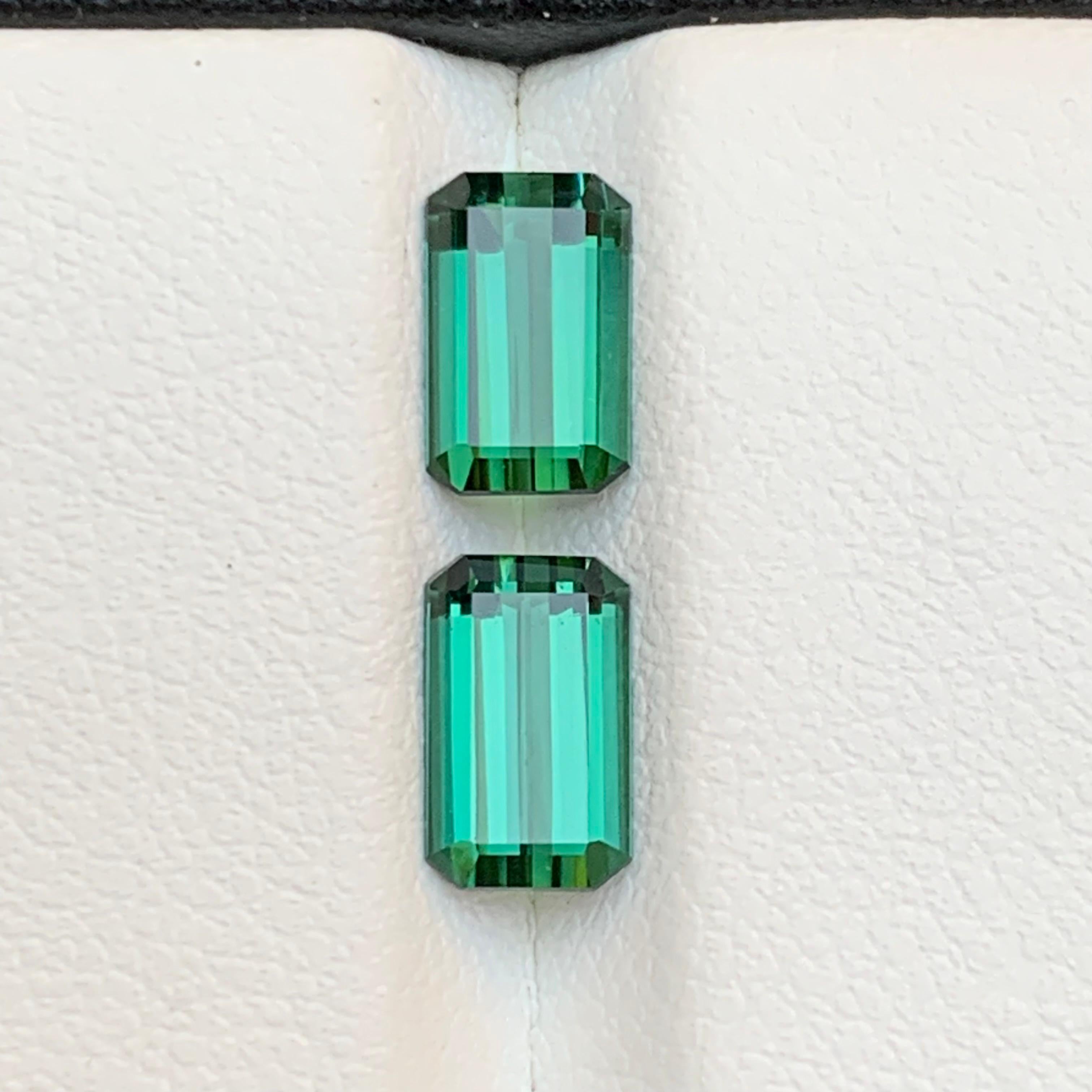 Bluish Hue Green Natural Tourmaline Loose Gemstones near to Pair for Ring, Earrings, Necklace Pendant, Bracelet or any other Jewelry Setting-Emerald Cut from Kunar Afghanistan!!

💎 GEMSTONE TYPE: Tourmaline
⚖️ WEIGHT: 2.60 Carat
🪚 SHAPE & CUT: