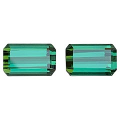 Bluish Hue Green Natural Tourmaline Loose Gemstones near to Pair 2.60 Ct-Jewelry