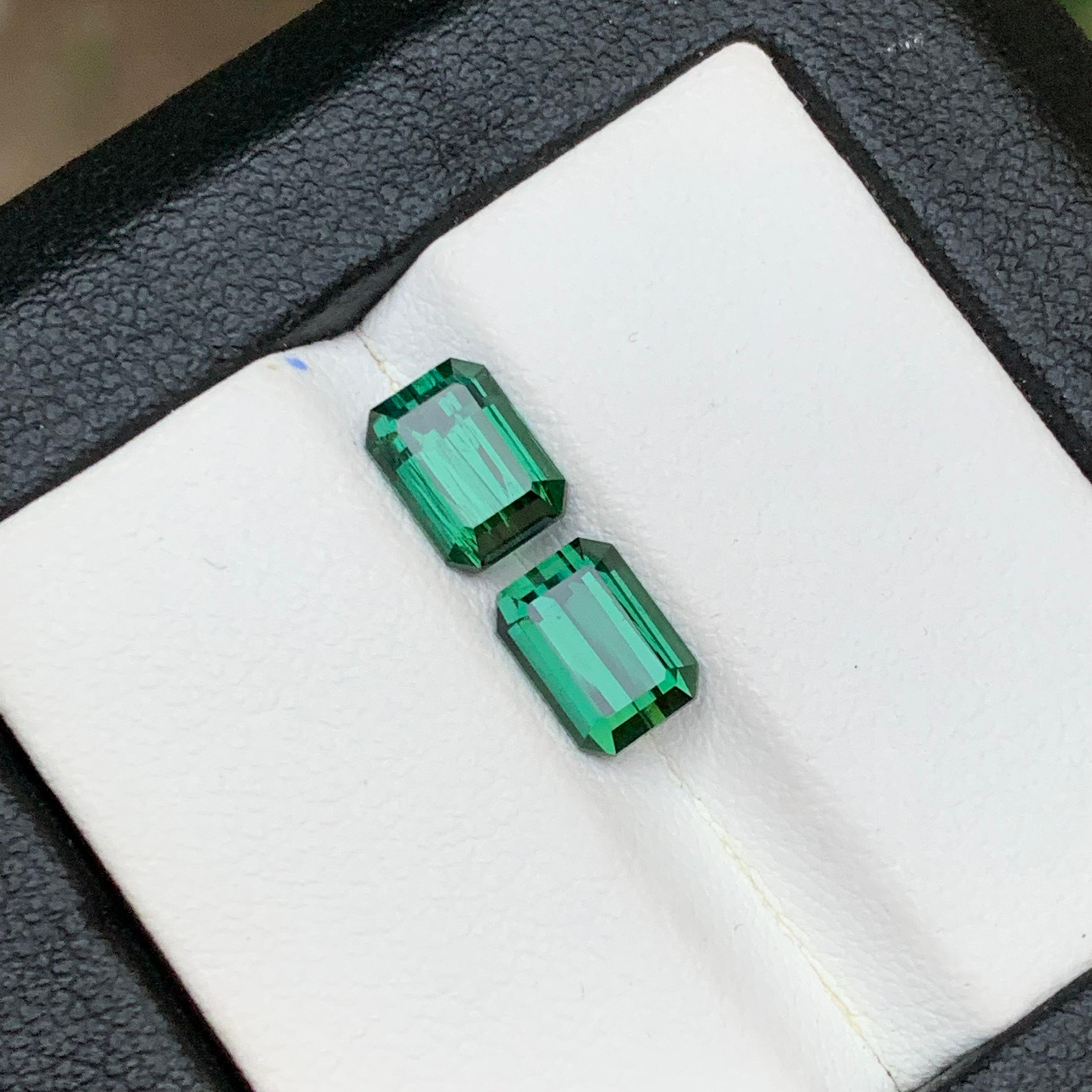 da uomo o donna Gemme sfuse di tormalina naturale dalla tonalità bluastra vicine alla coppia 3.05 ct-Gioielli in vendita