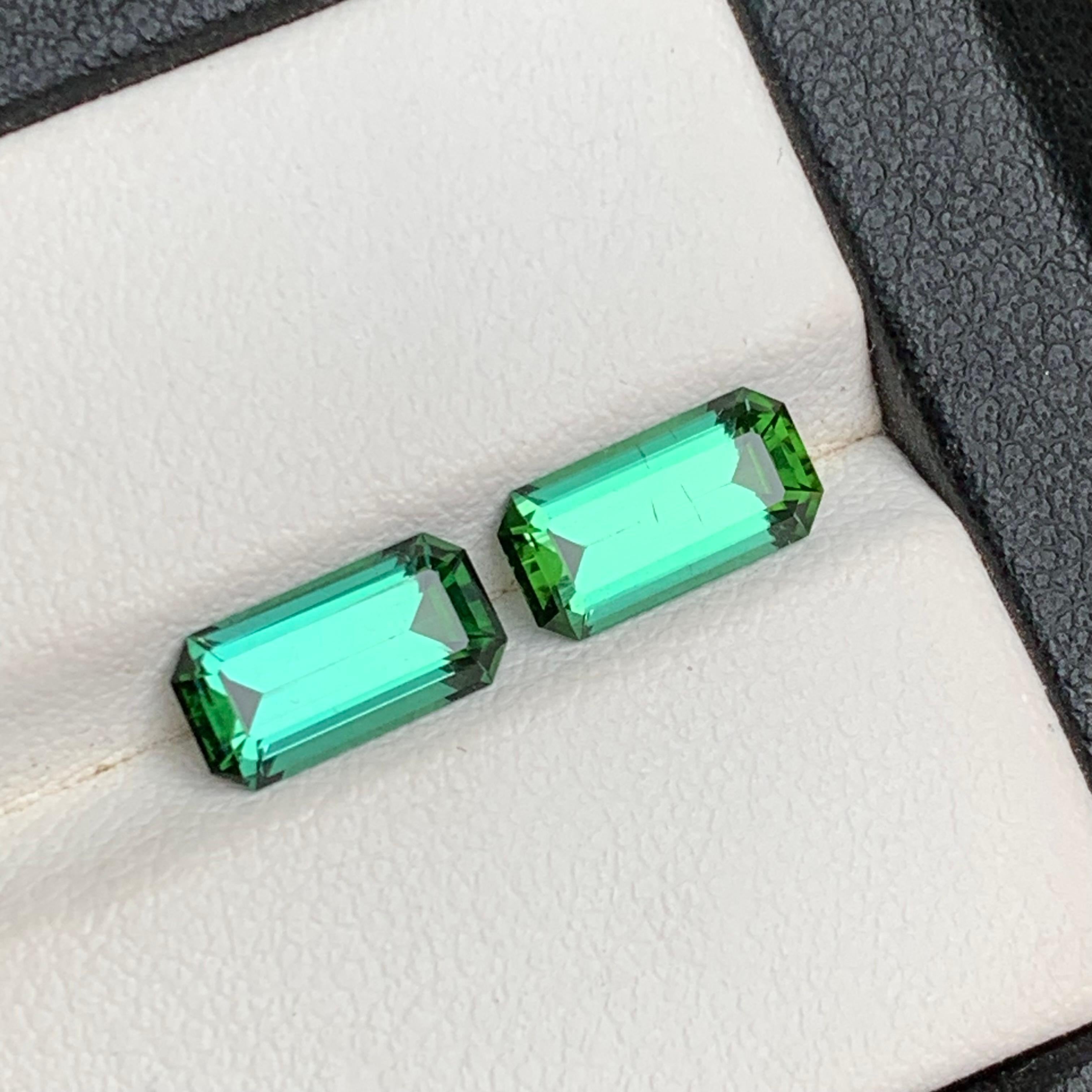 Paire de pierres en vrac Greene & Greene Greene Tourmaline naturelle 2.80 ct pour bijoux en vente 2