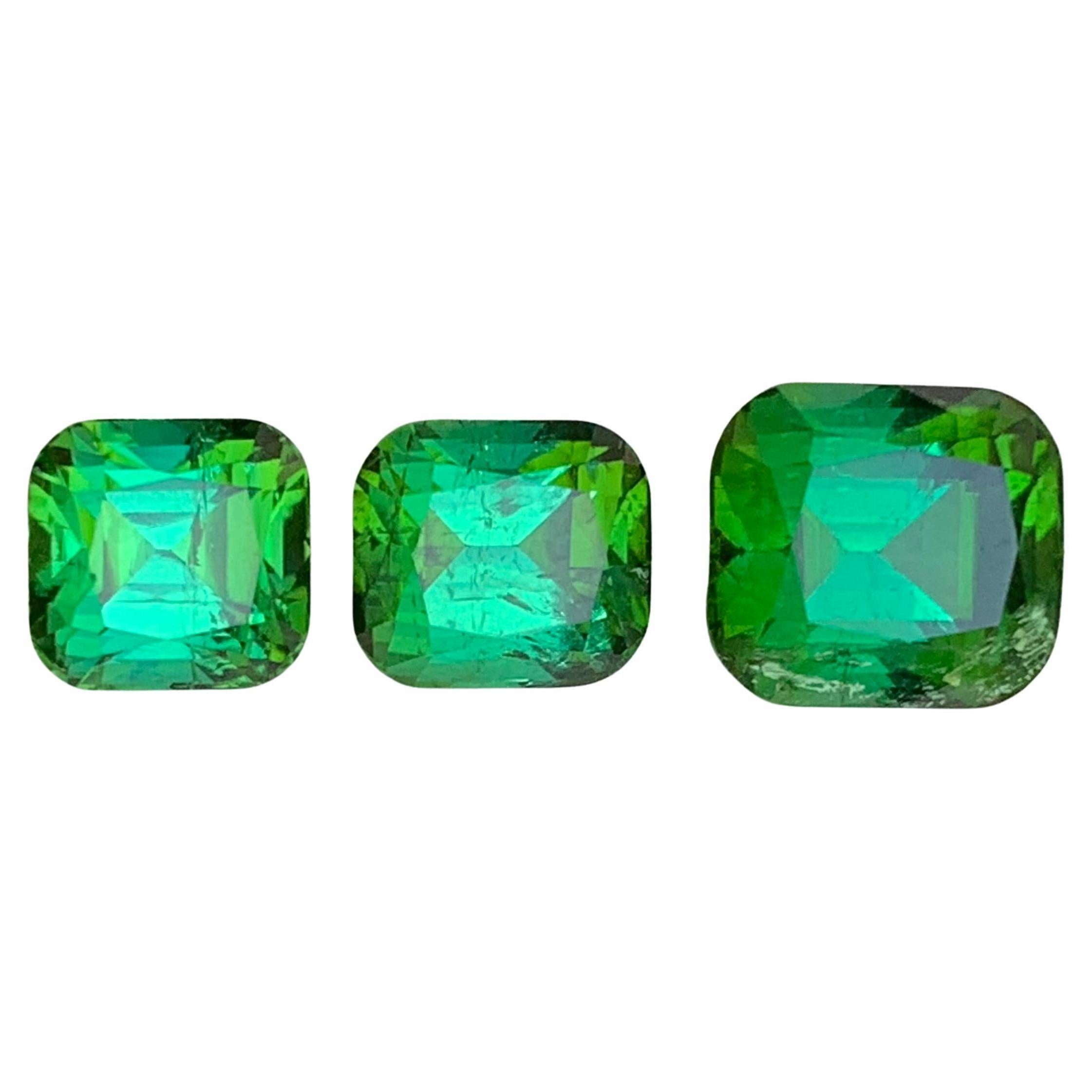 Bluish Hue Green Tourmaline 7.20 Ct Cushion Cut Natural Loose Gemstones Parcel For Sale