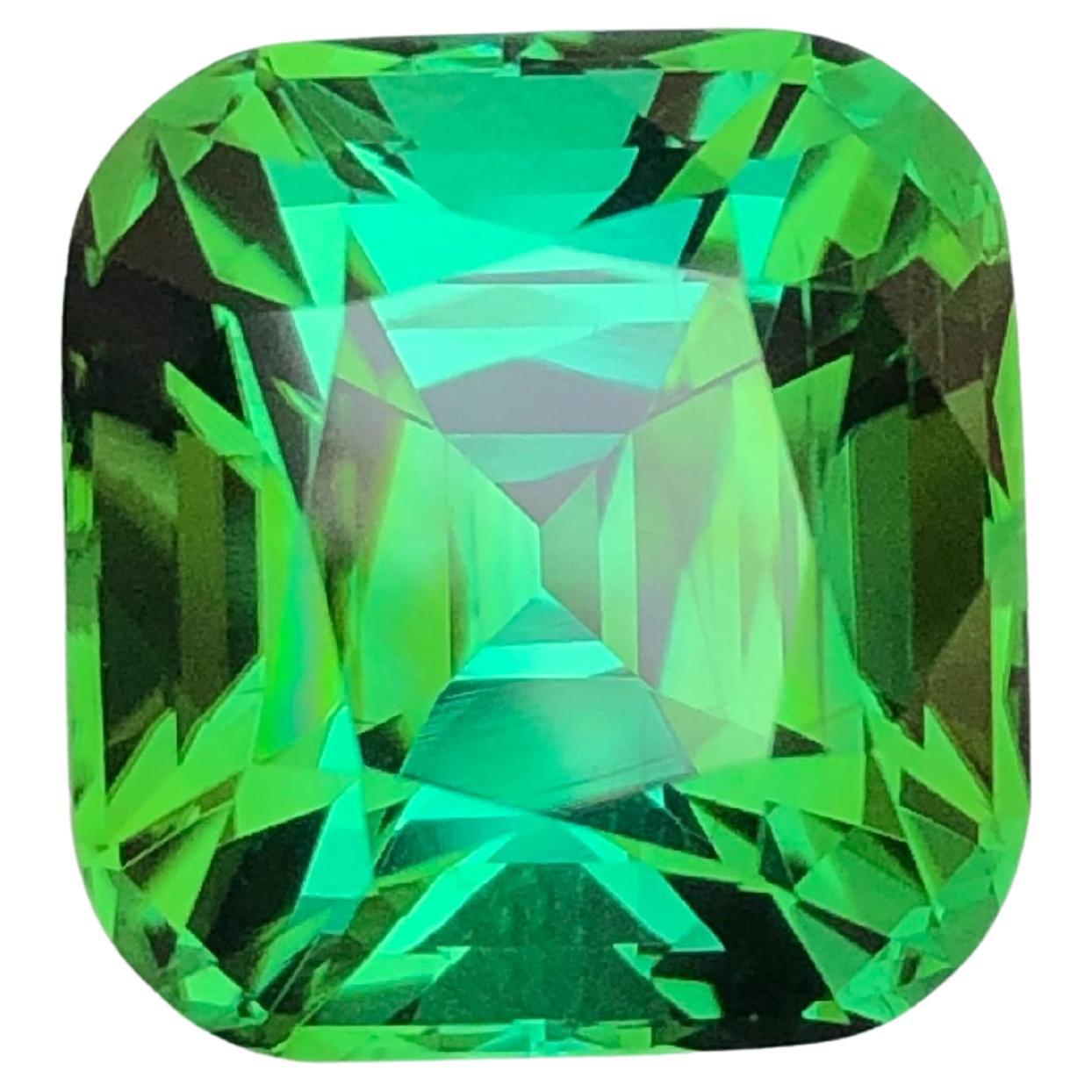 Bluish Hue Green Tourmaline 8.94 Ct Cushion Cut Natural Loose Gemstone for Ring