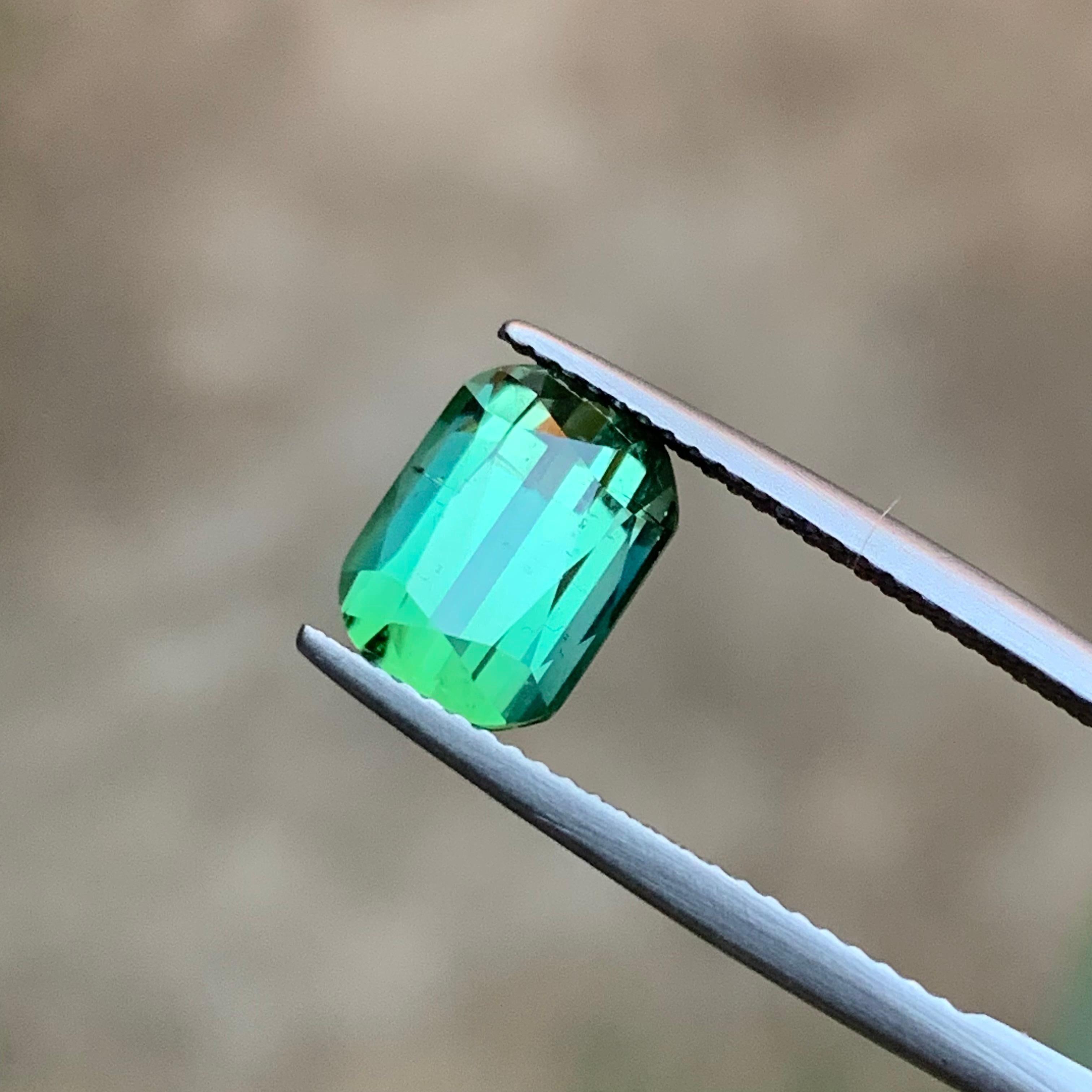 Bluish Hue Light Green Natural Tourmaline Ring Loose Gemstone 3.85Ct for Jewelry In New Condition For Sale In Peshawar, PK