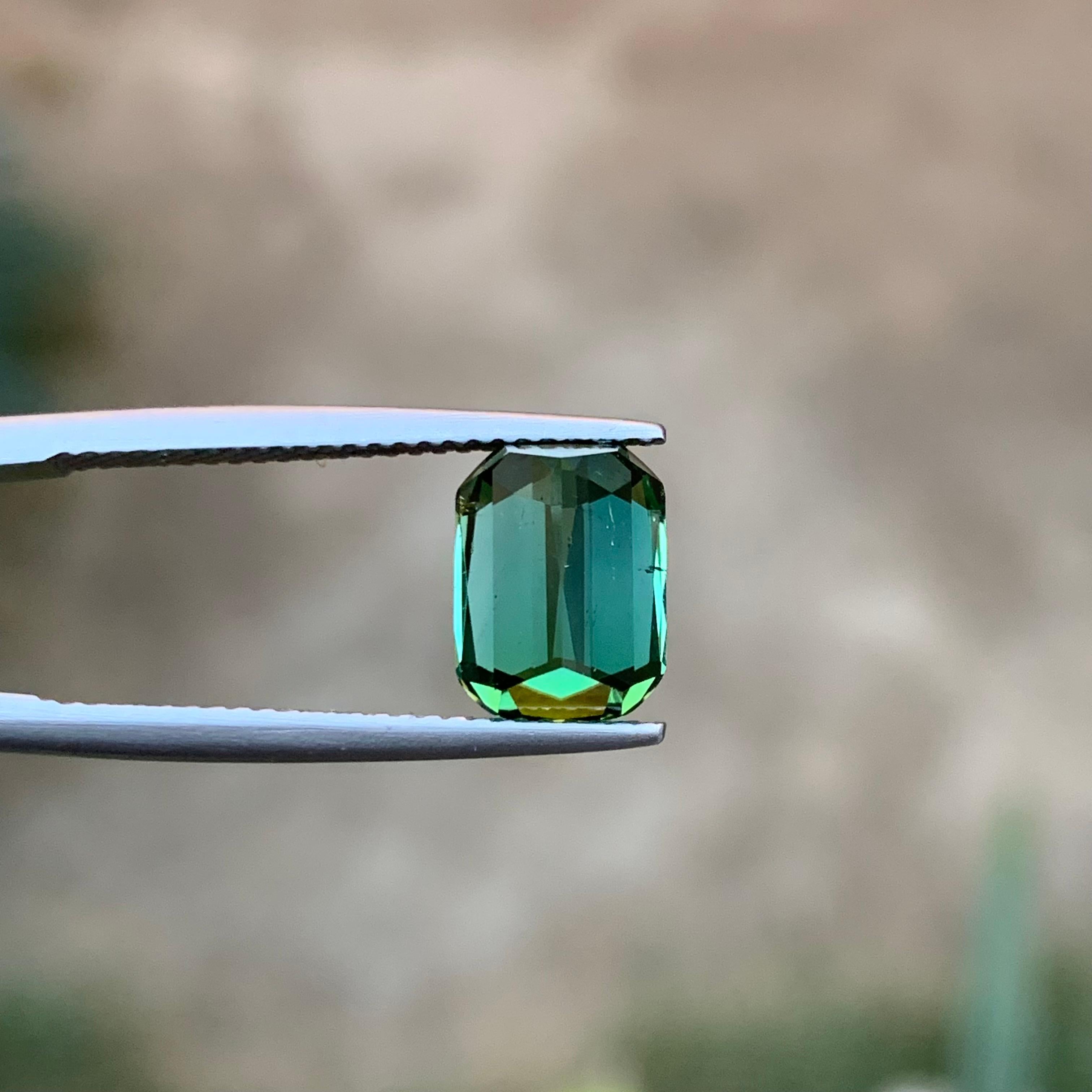 Bluish Hue Light Green Natural Tourmaline Ring Loose Gemstone 3.85Ct for Jewelry For Sale 1