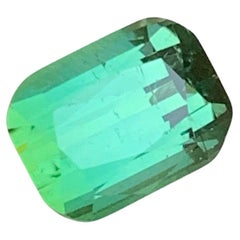 Bluish Hue Light Green Natural Tourmaline Ring Loose Gemstone 3.85Ct for Jewelry