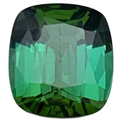 Bläulicher Farbton Sattes Grün Natürlicher Turmalin Ring Loser Edelstein 2,25 Ct Kissenschliff