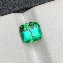 Bluish Lagoon Green Natural Tourmaline Ring Loose Gemstone 1.40 Ct Cushion Cut