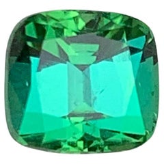 Bluish Lagoon Green Natural Tourmaline Ring Loose Gemstone 1.40 Ct Cushion Cut