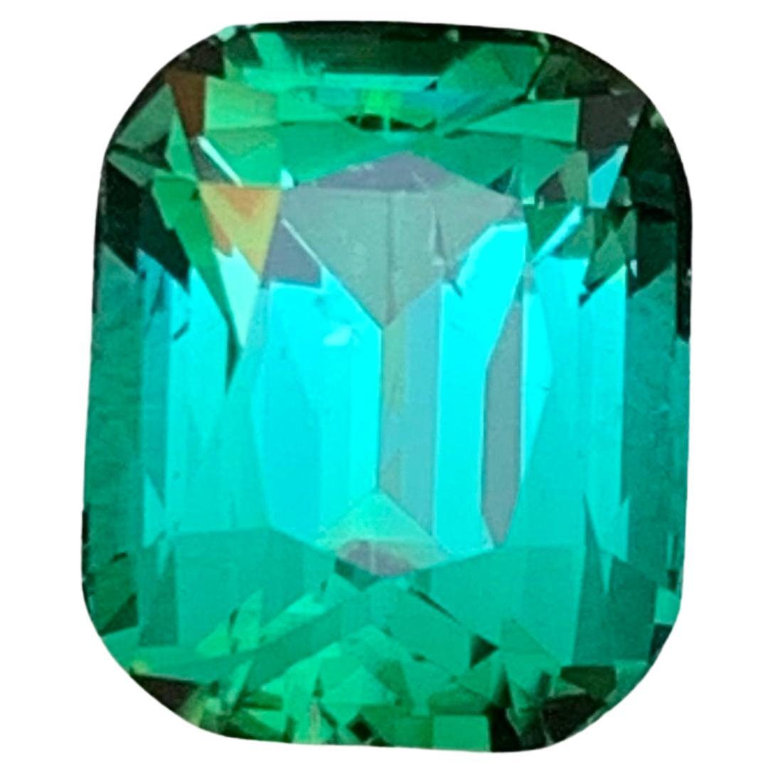 Bluish Lagoon Green Tourmaline 4.75 Ct Cushion Cut Natural Loose Gemstone Ring