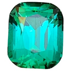 Bluish Lagoon Green Tourmaline 4.75 Ct Cushion Cut Natural Loose Gemstone Ring